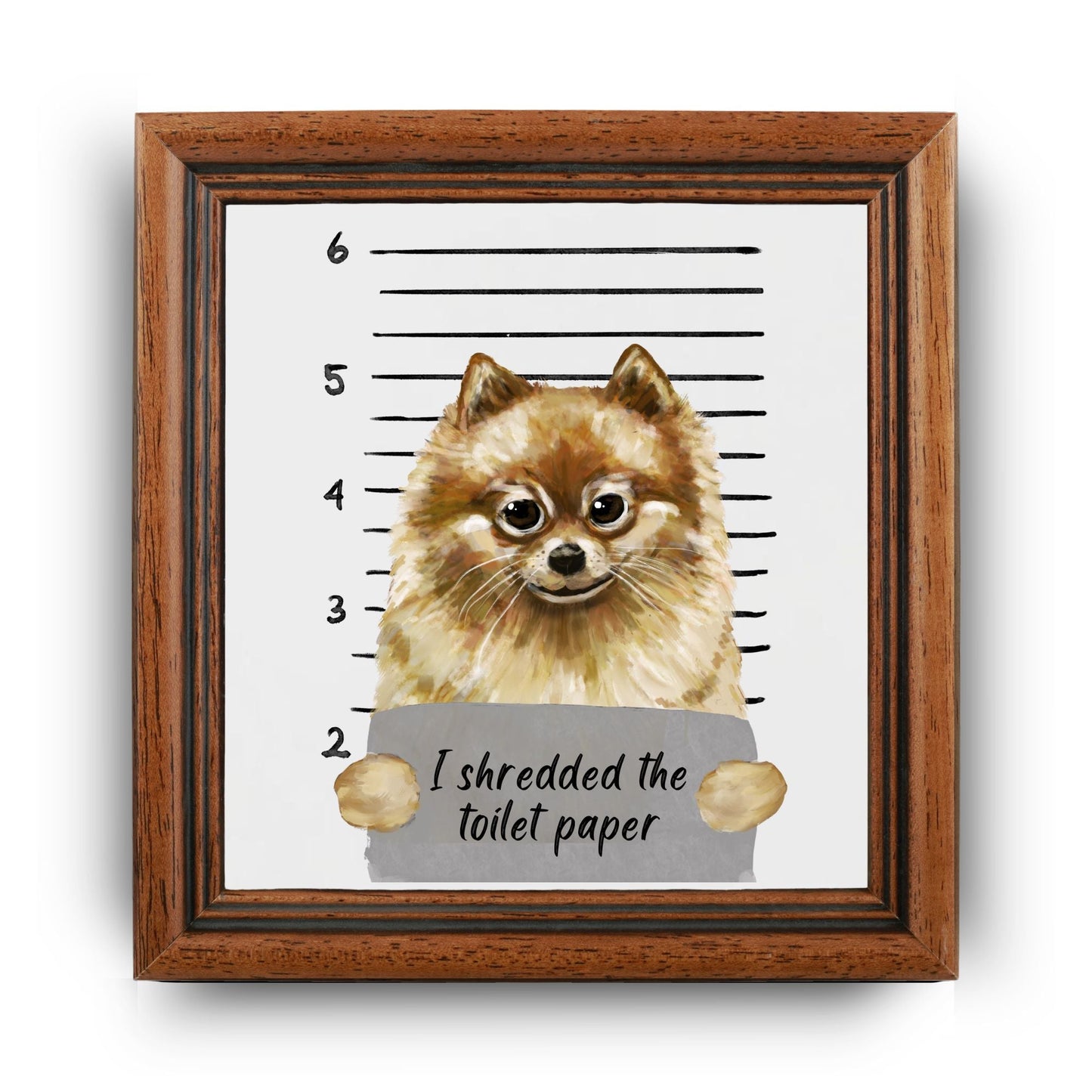 Pomeranian Mugshot Ceramic Tile - MerikaArt