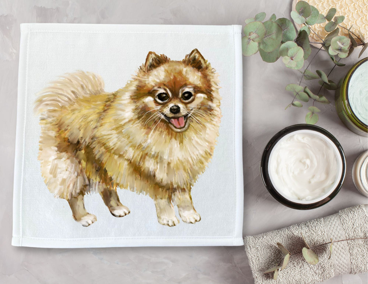 Pomeranian Washcloth - MerikaArt