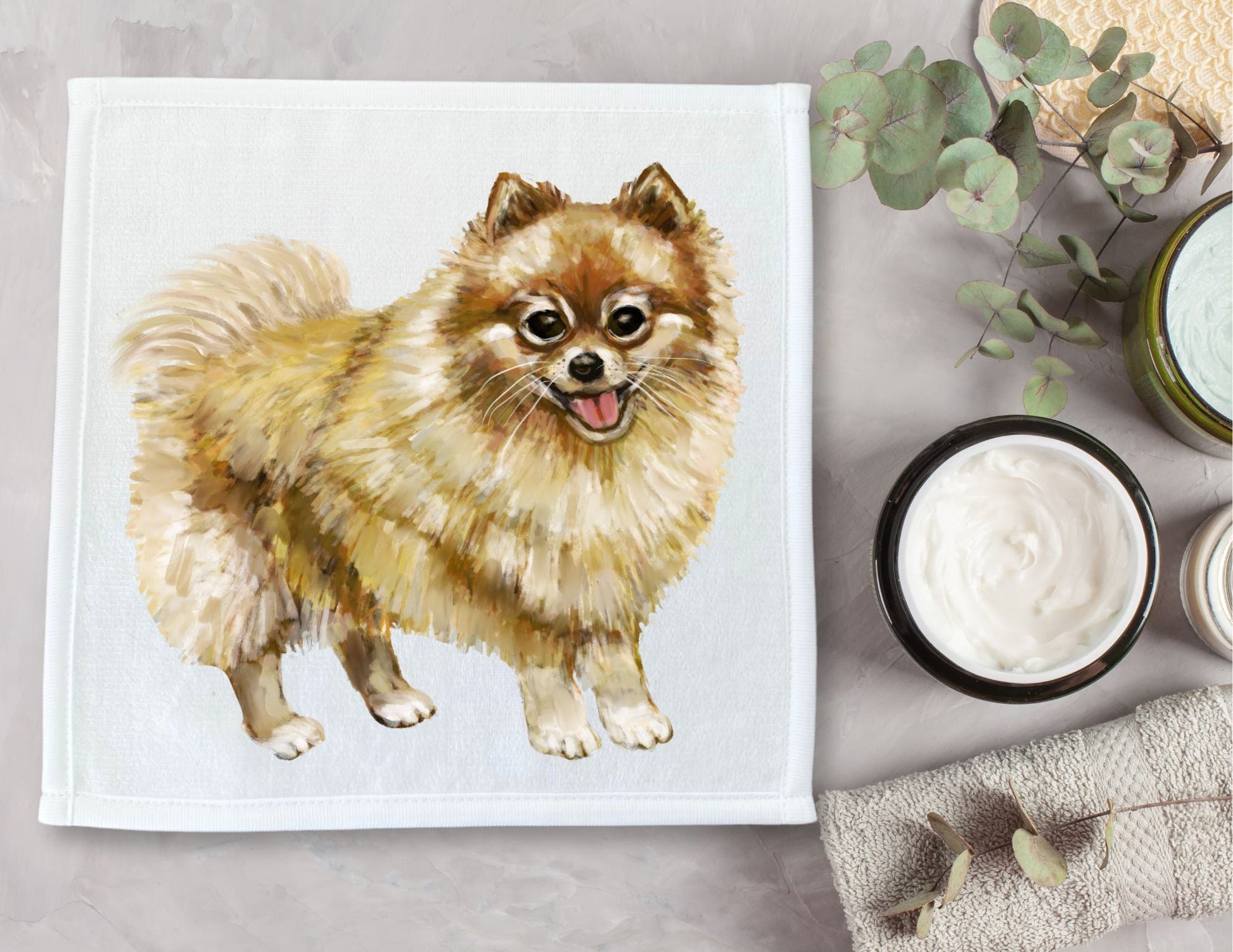Pomeranian Washcloth - MerikaArt