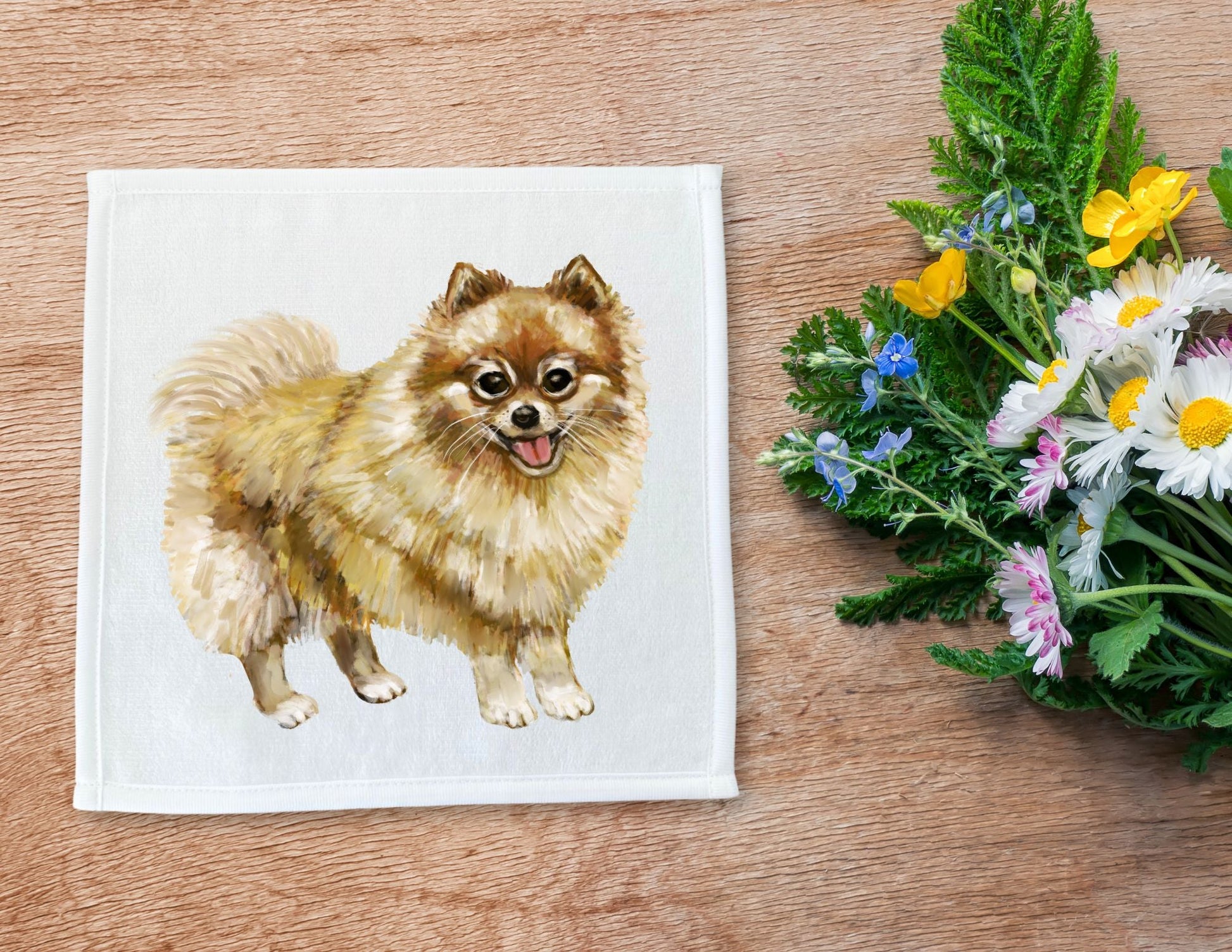 Pomeranian Washcloth - MerikaArt