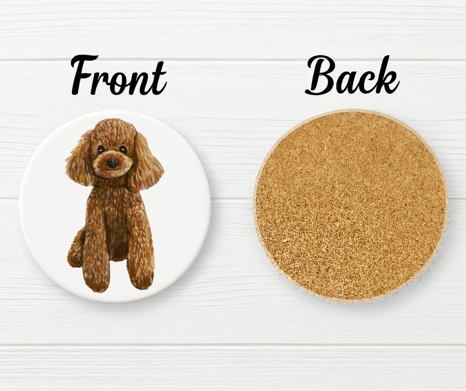 Poodle Ceramic Coaster - MerikaArt