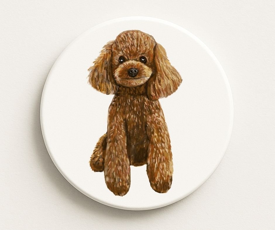 Poodle Ceramic Coaster - MerikaArt