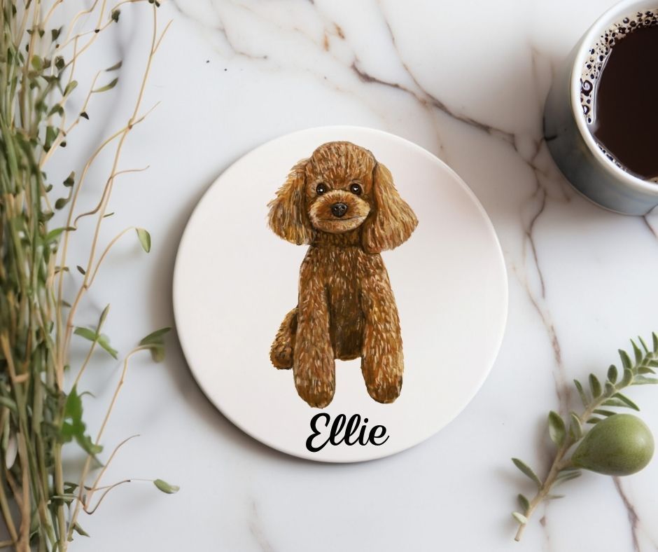 Poodle Ceramic Coaster - MerikaArt