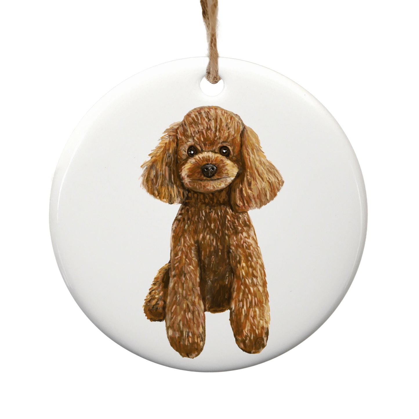 Poodle Ceramic Ornament - MerikaArt