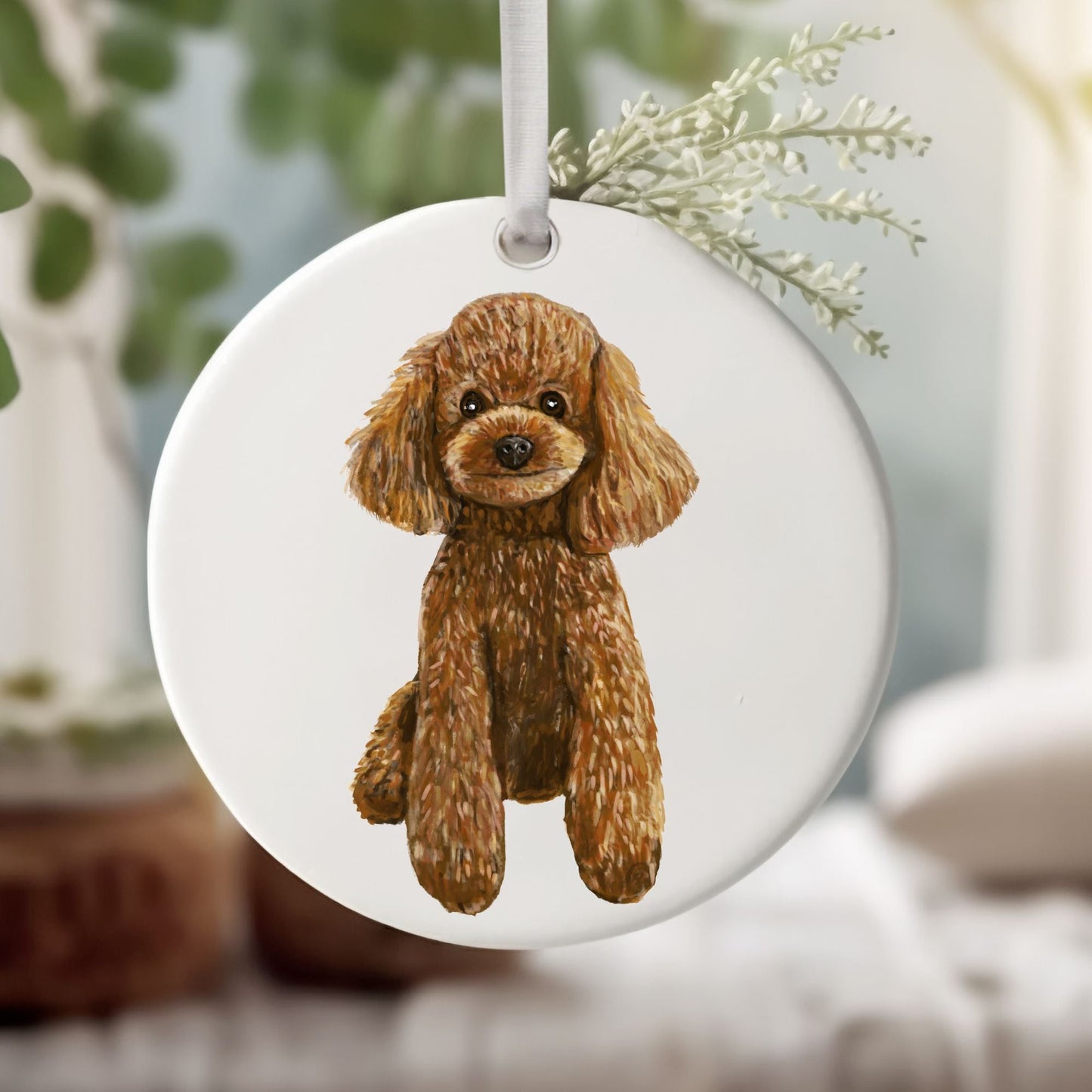 Poodle Ceramic Ornament - MerikaArt