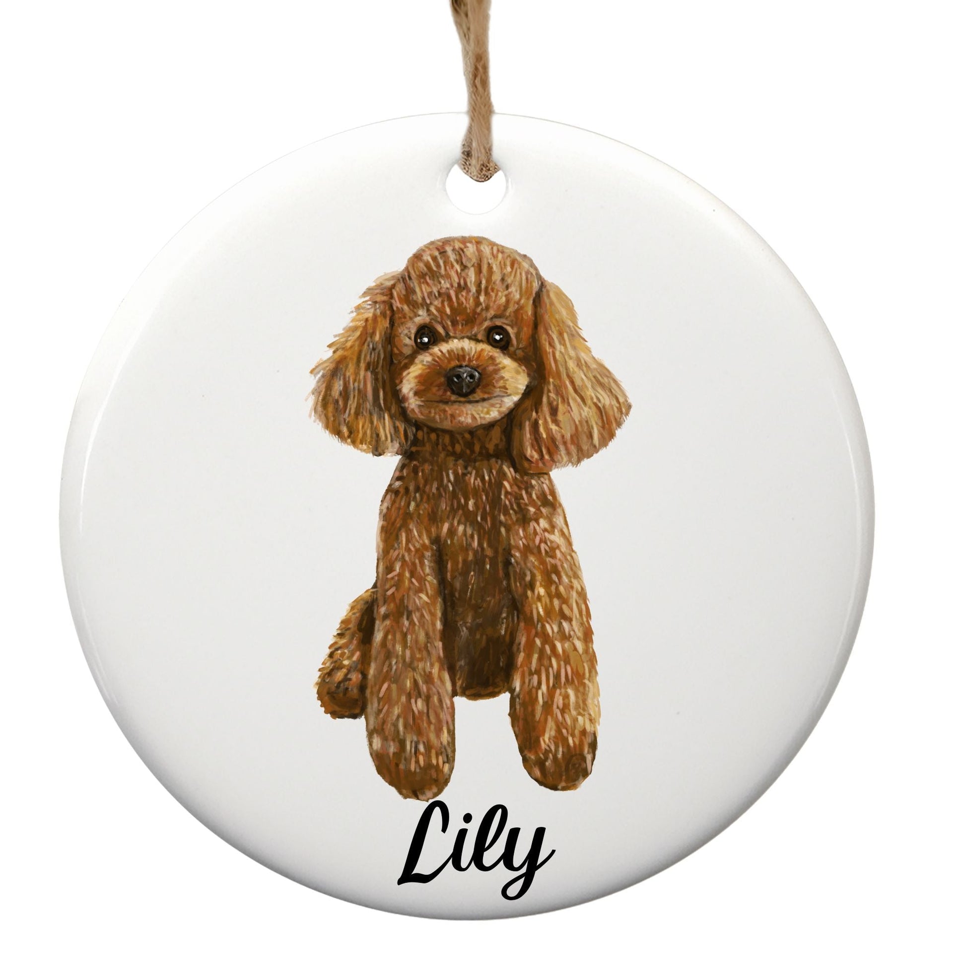 Poodle Ceramic Ornament - MerikaArt