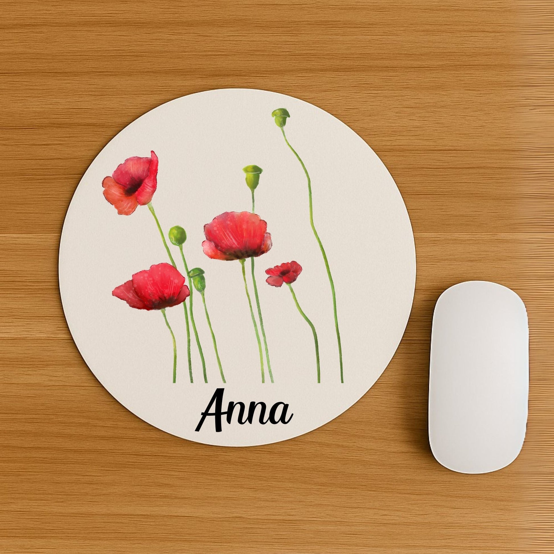 Poppy Flower Mousepad - MerikaArt