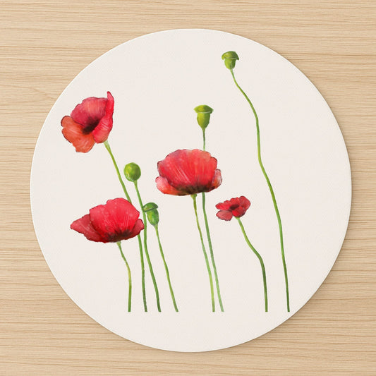 Poppy Flower Mousepad - MerikaArt