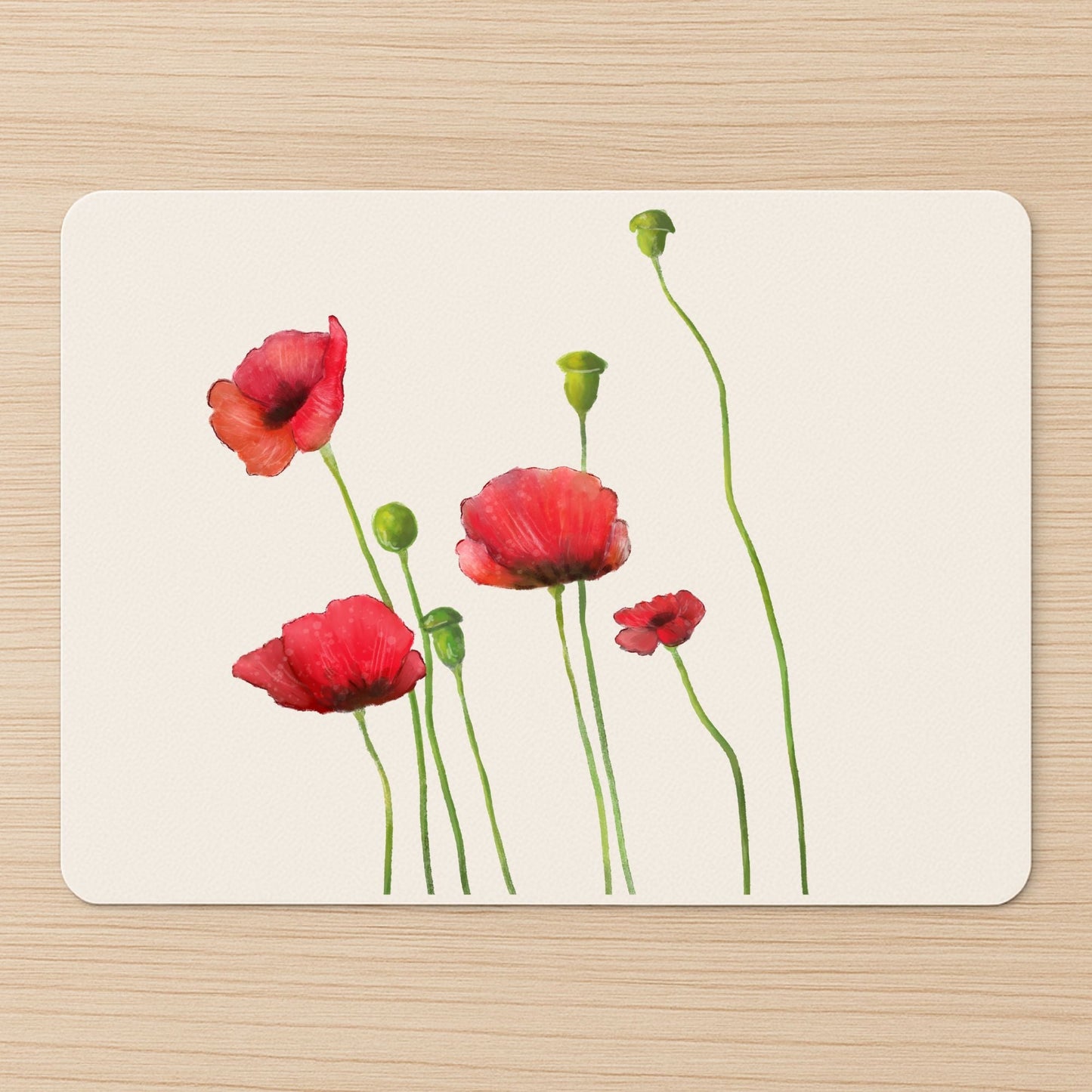 Poppy Flower Mousepad - MerikaArt