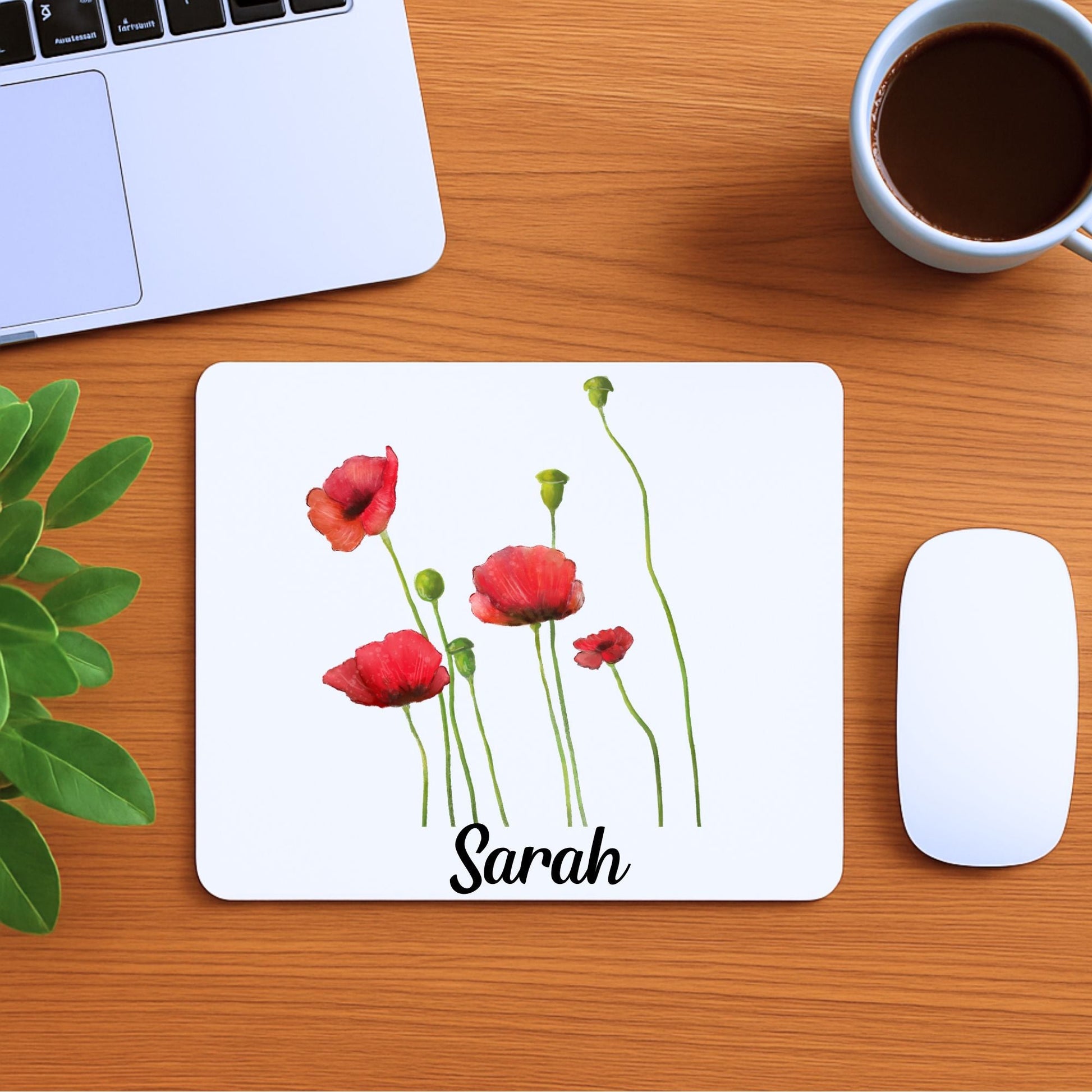 Poppy Flower Mousepad - MerikaArt