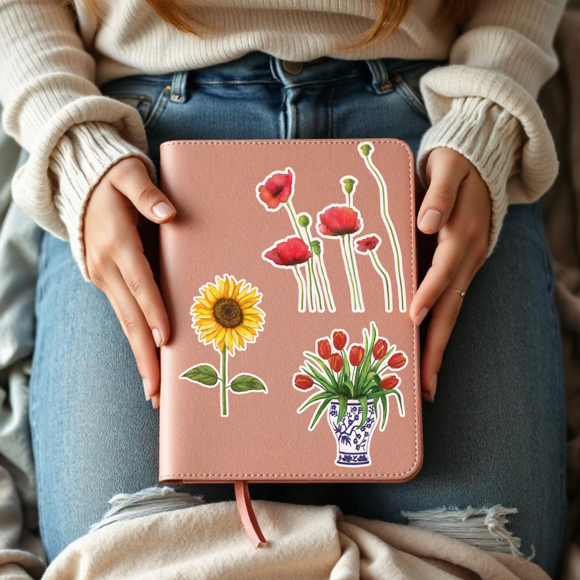 Poppy Flower Vinyl Sticker - MerikaArt