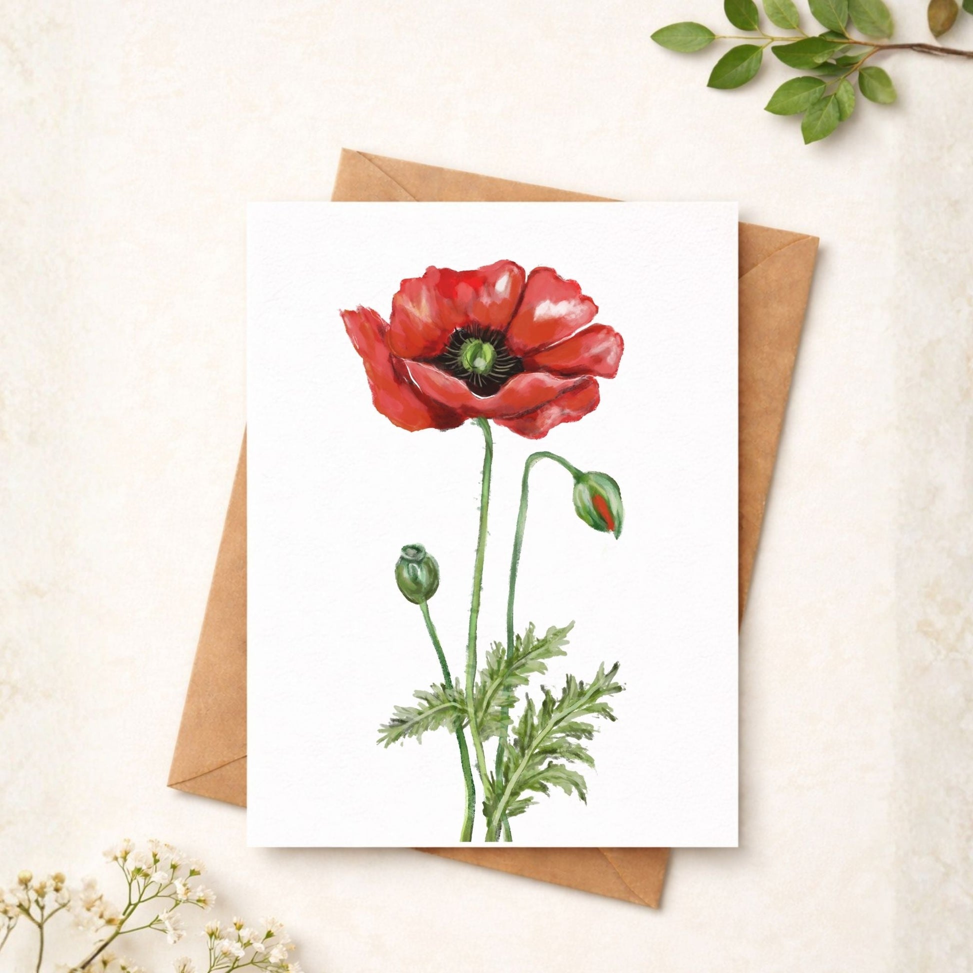 Poppy Postcard - MerikaArt