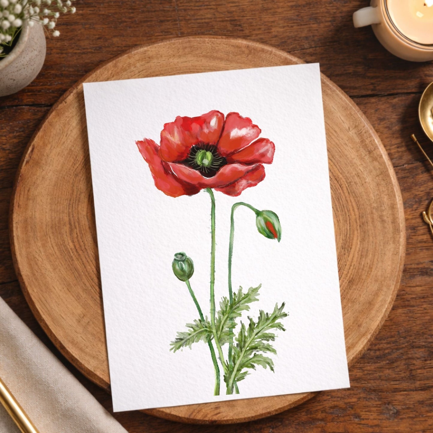 Poppy Postcard - MerikaArt