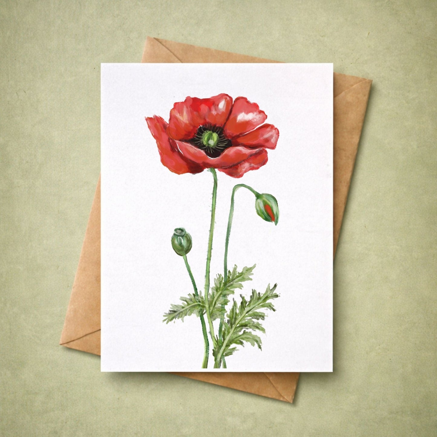 Poppy Postcard - MerikaArt