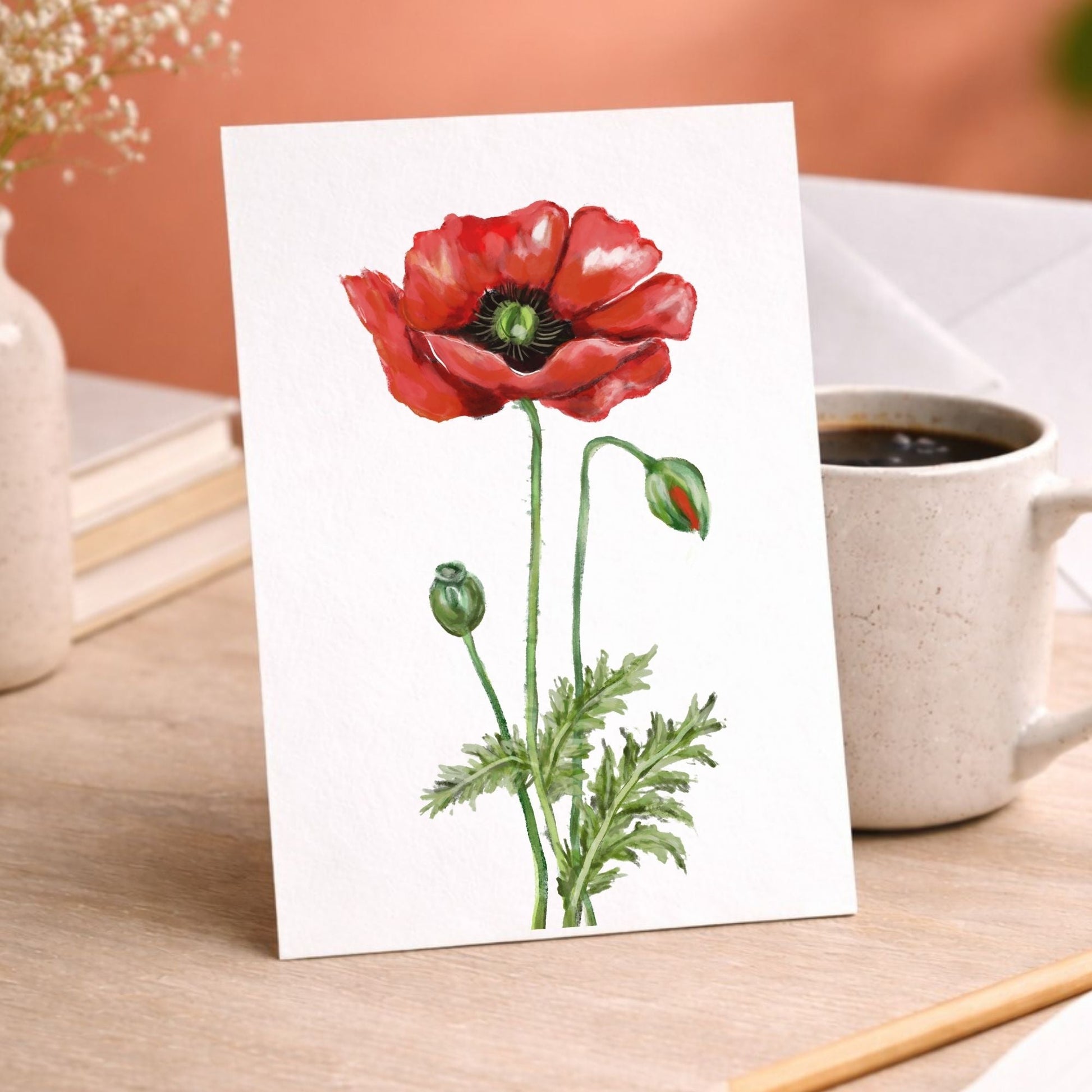 Poppy Postcard - MerikaArt