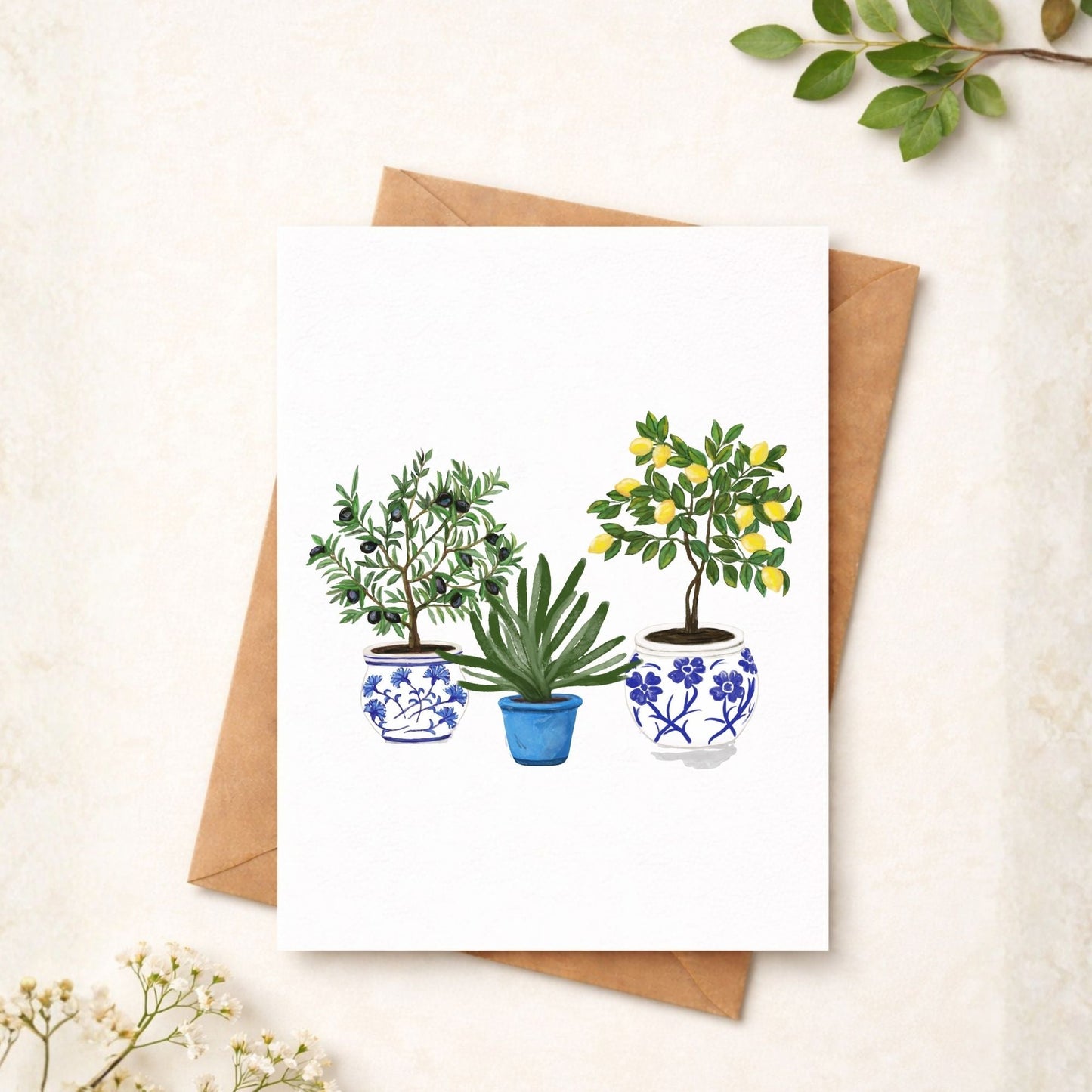 Potted Trio Postcard - MerikaArt