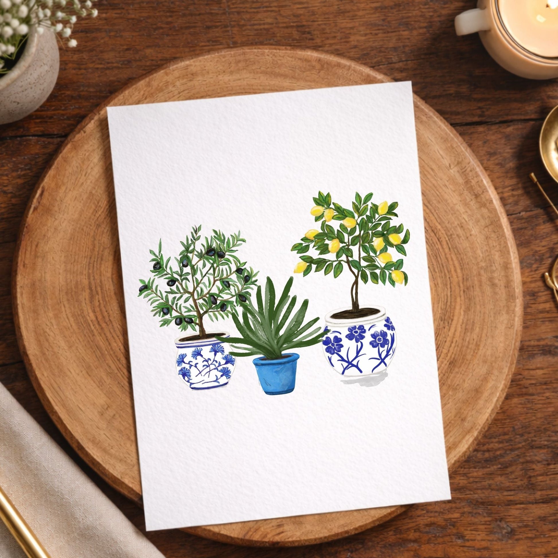 Potted Trio Postcard - MerikaArt