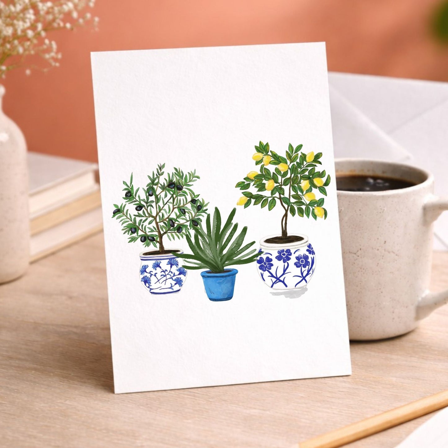 Potted Trio Postcard - MerikaArt