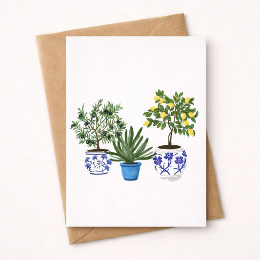 Potted Trio Postcard - MerikaArt