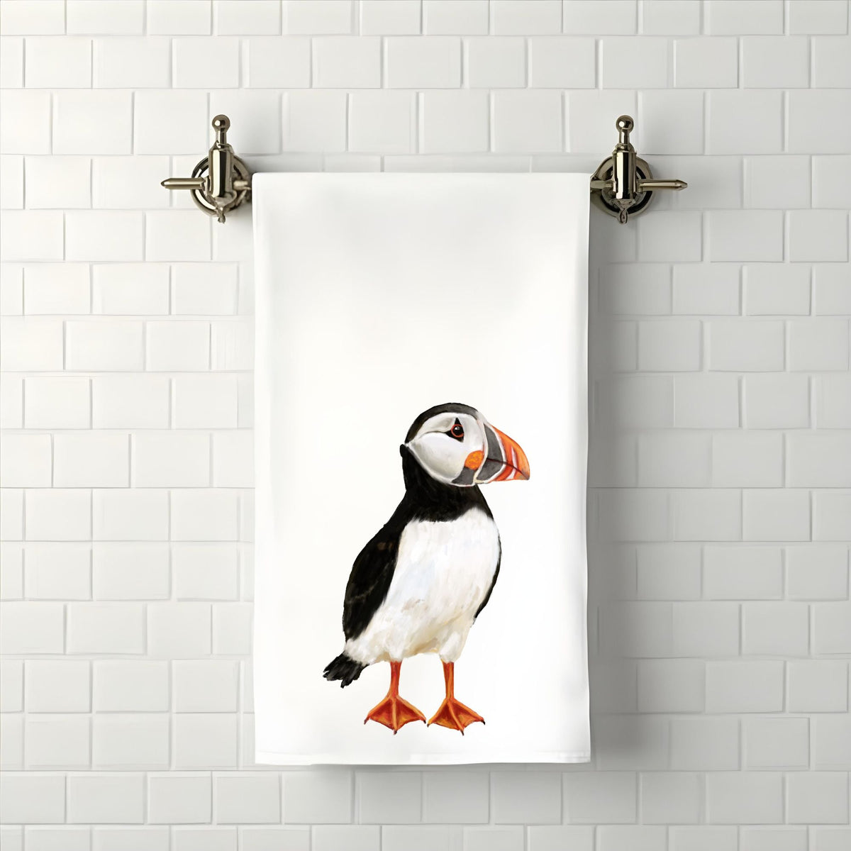 Puffin Bathroom Towel - MerikaArt