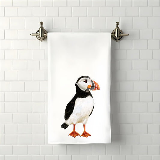 Puffin Bathroom Towel - MerikaArt