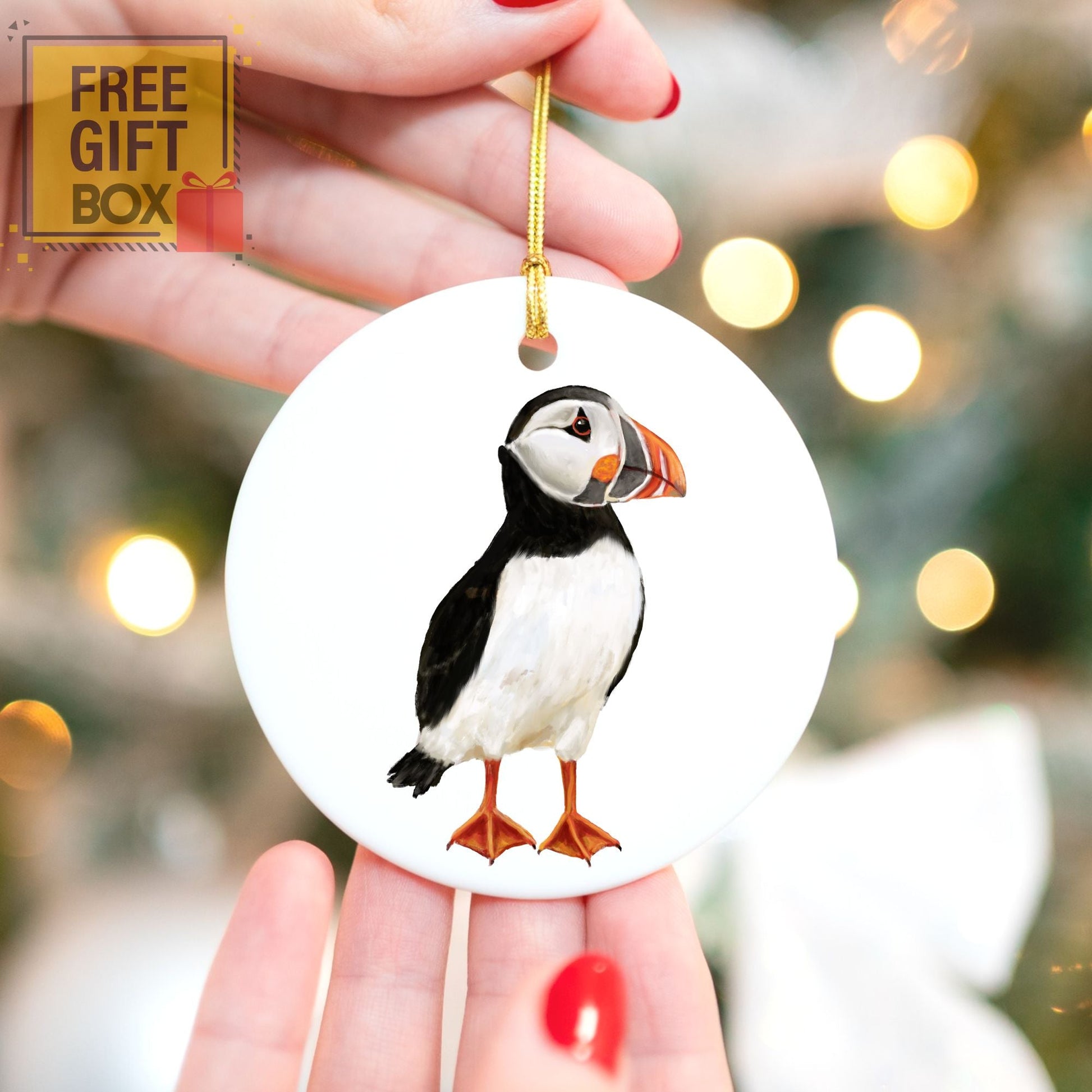 Puffin Ceramic Ornament - MerikaArt
