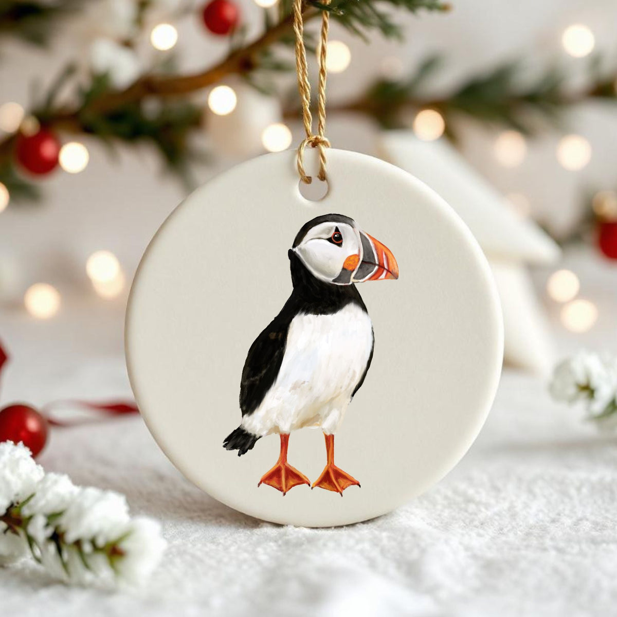 Puffin Ceramic Ornament - MerikaArt