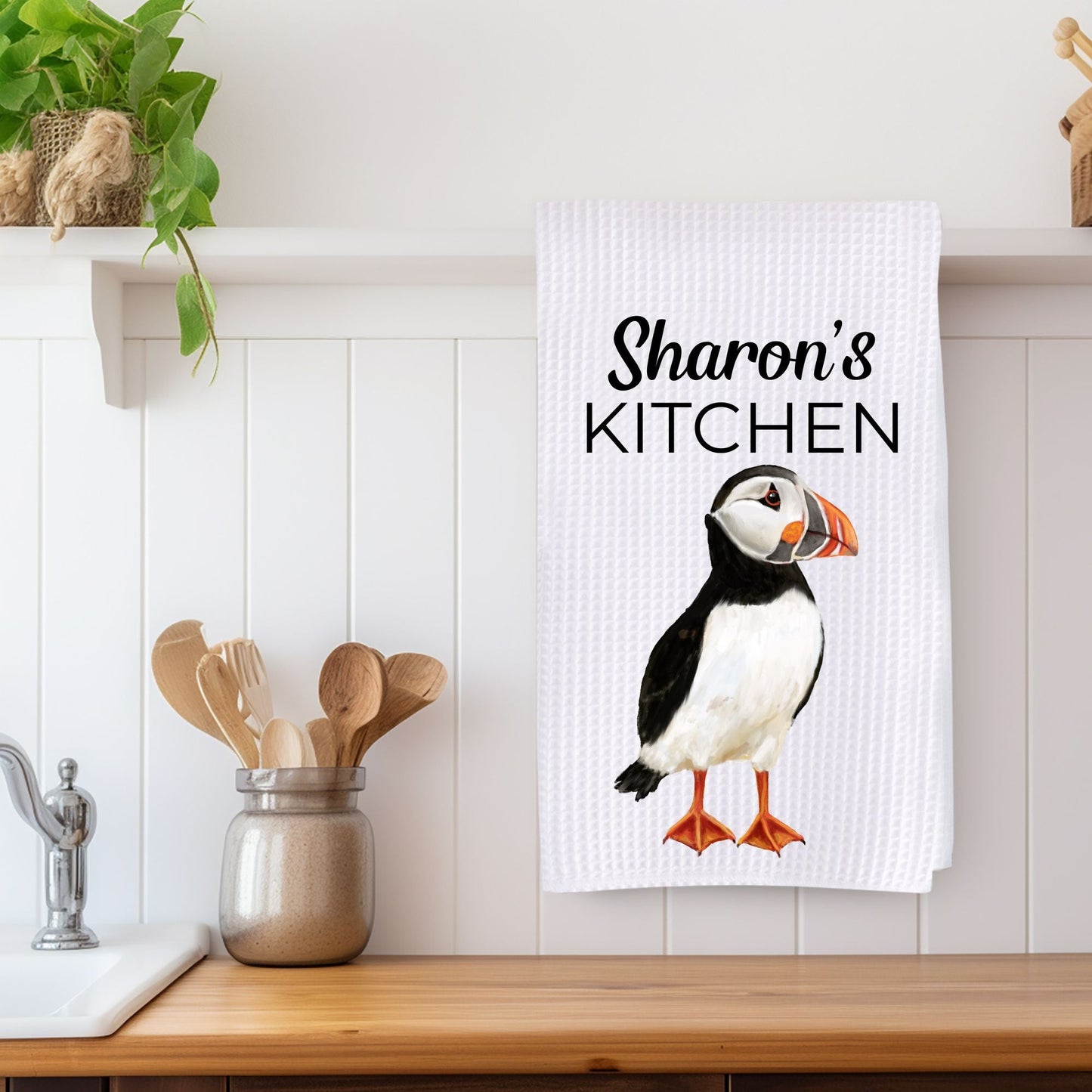 Puffin Kitchen Towel - MerikaArt