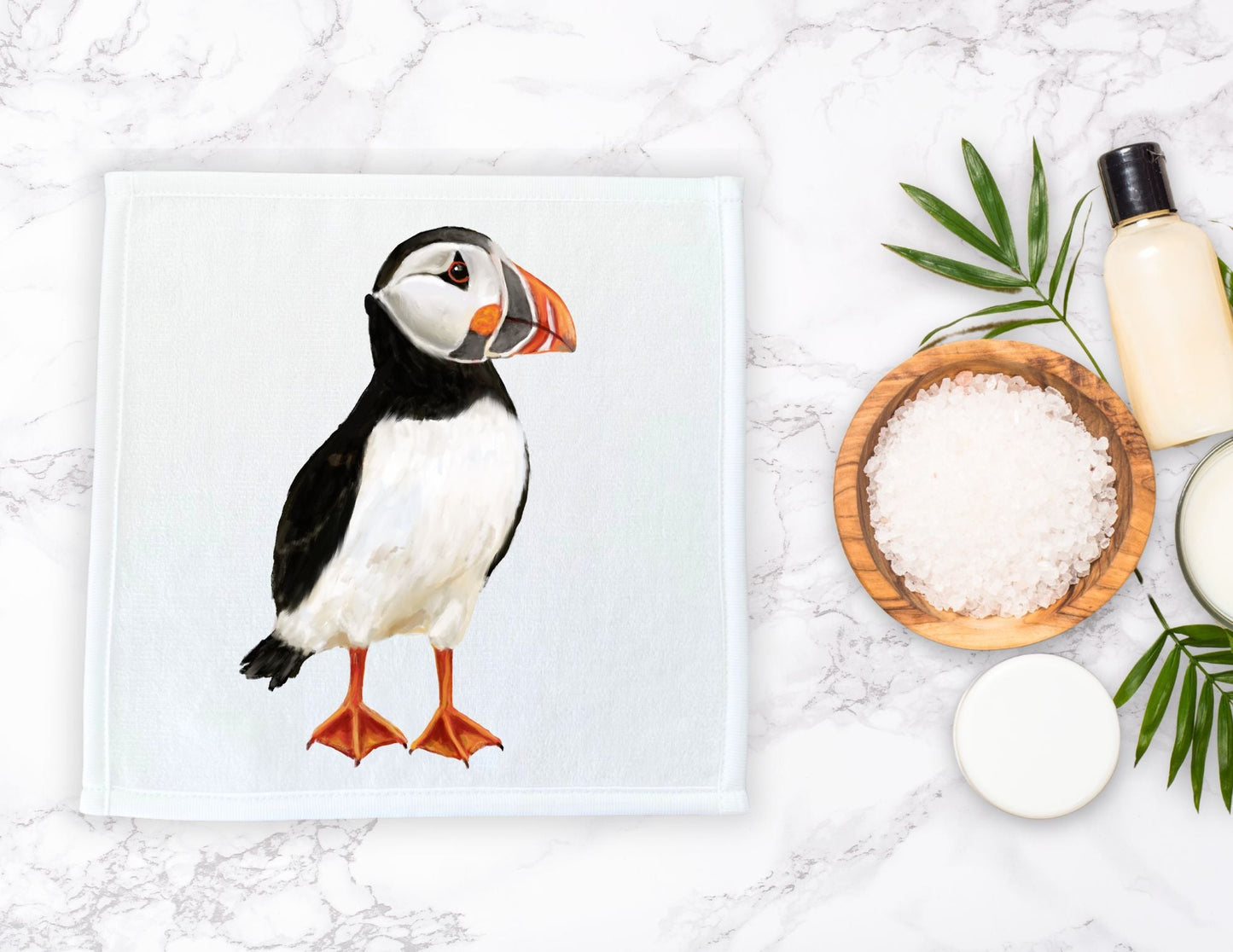 Puffin Washcloth - MerikaArt