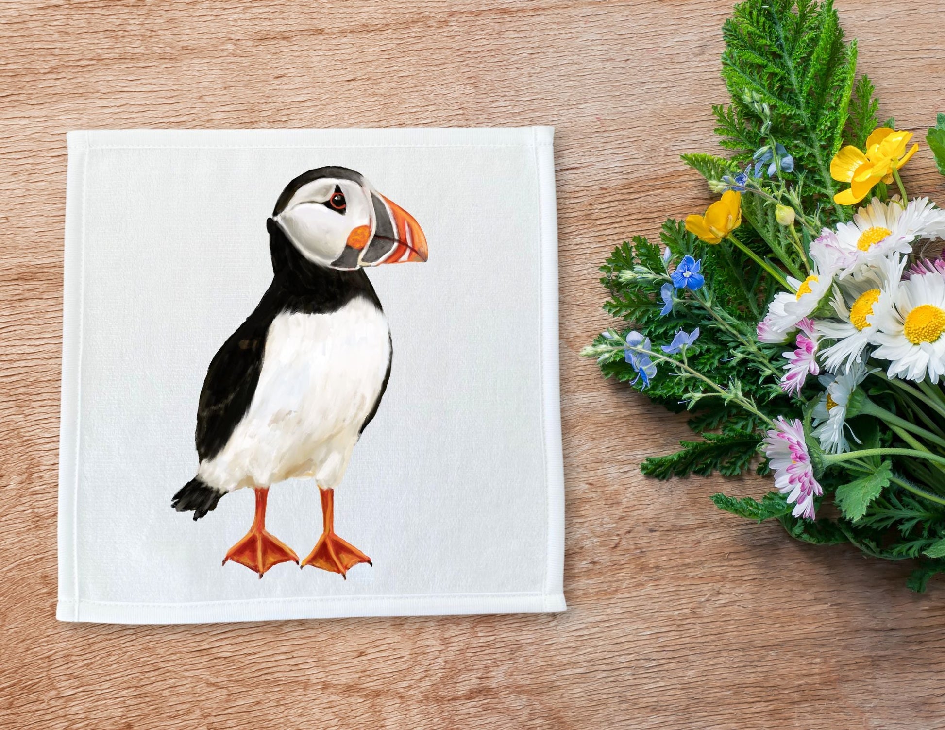 Puffin Washcloth - MerikaArt