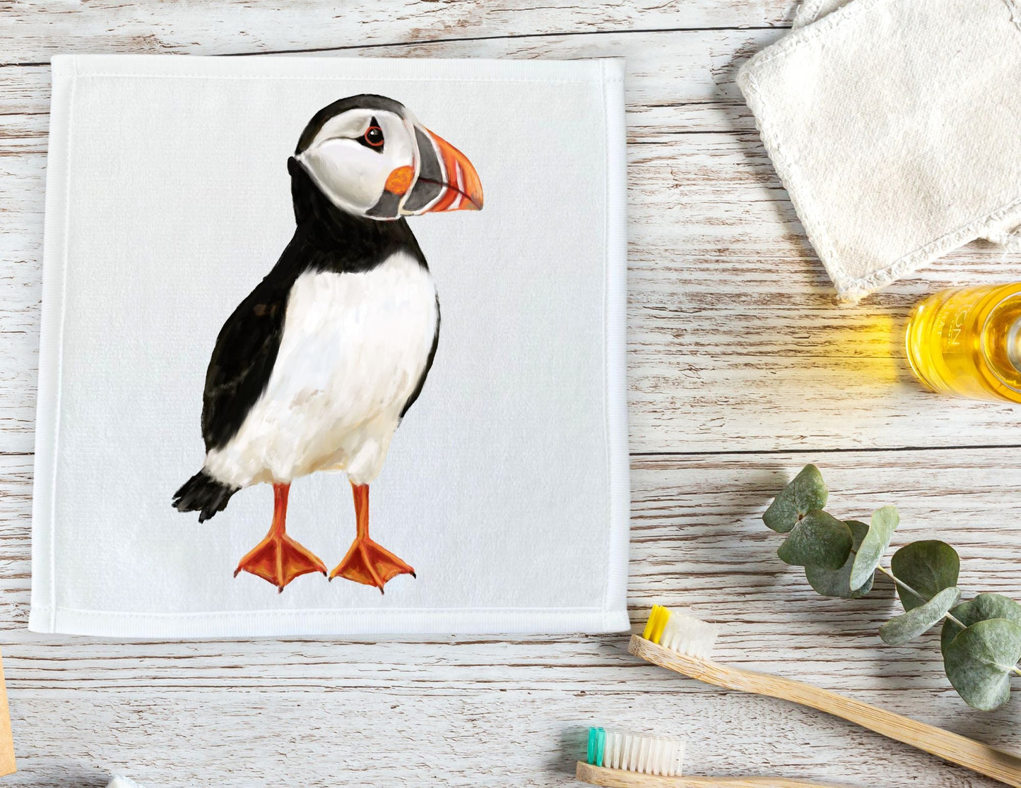Puffin Washcloth - MerikaArt