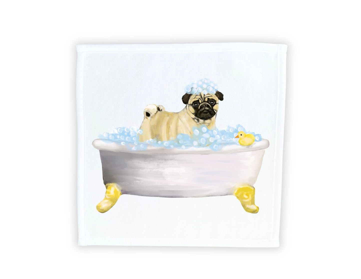 Pug Bubble Bath Washcloth – A Fun and Whimsical Gift for Dog Lovers - MerikaArt