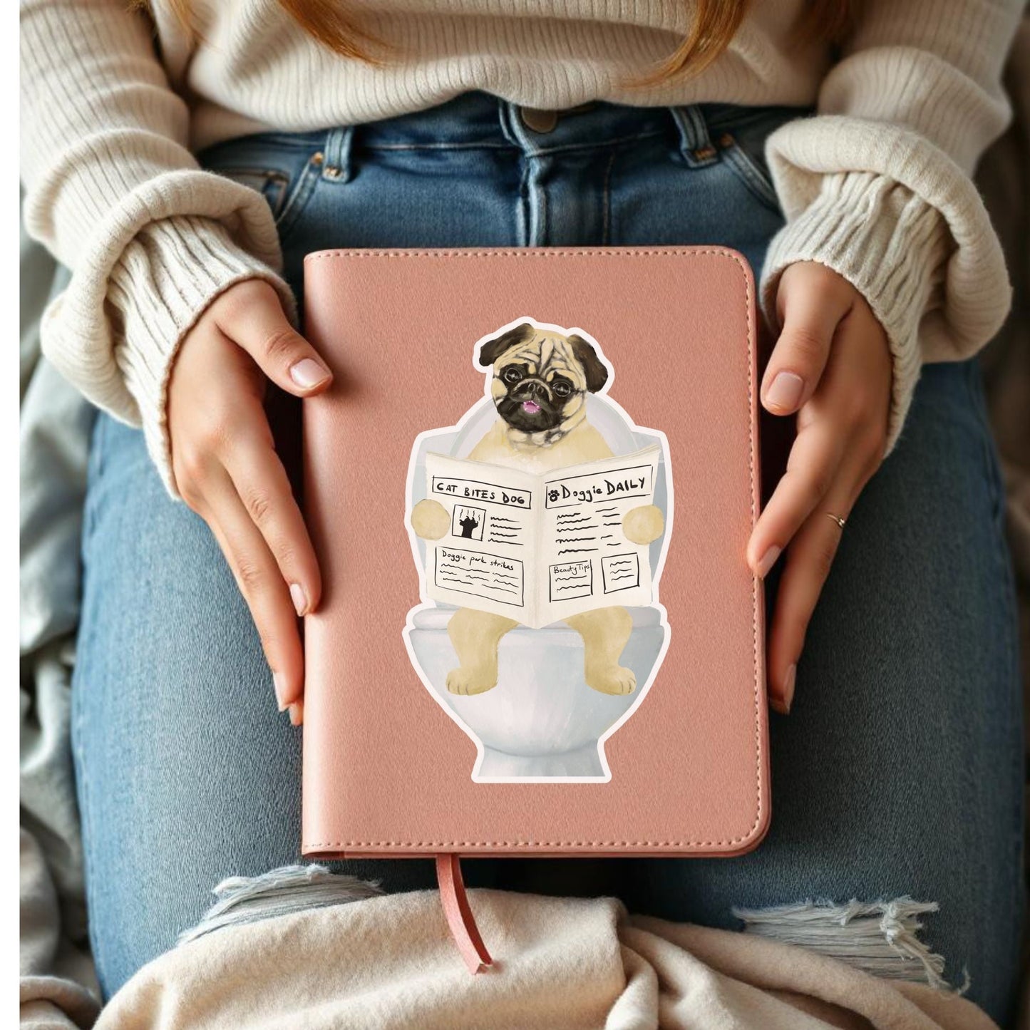 Pug Dog Vinyl Sticker - MerikaArt