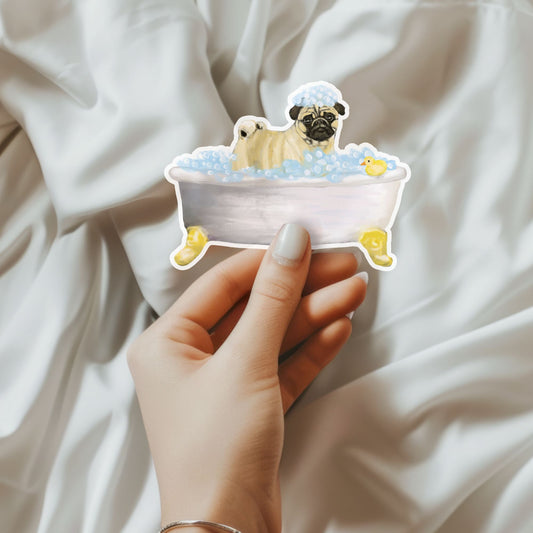 Pug Dog Vinyl Sticker - MerikaArt