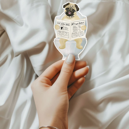 Pug Dog Vinyl Sticker - MerikaArt