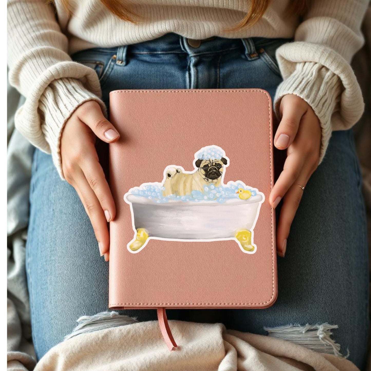 Pug Dog Vinyl Sticker - MerikaArt