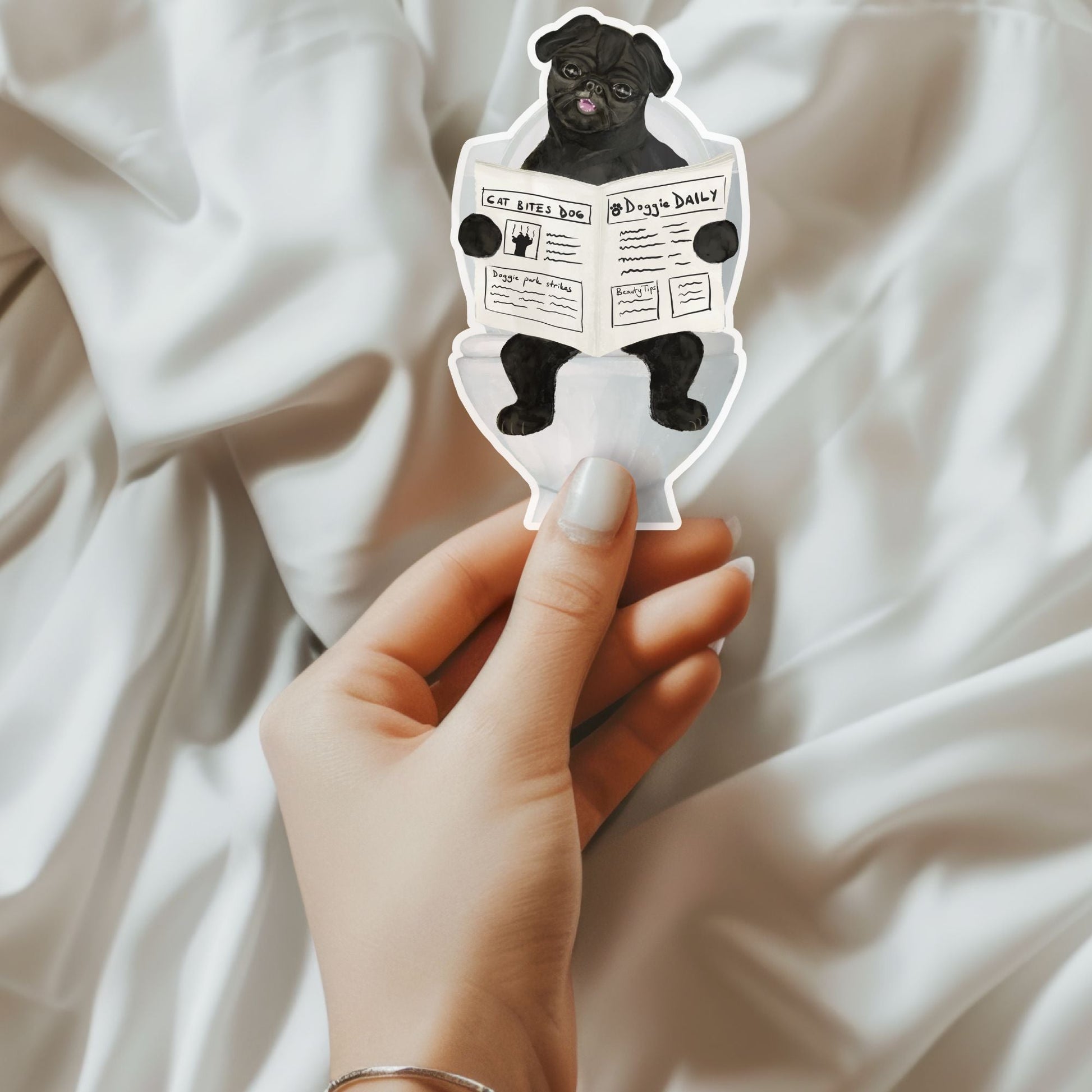 Pug Dog Vinyl Sticker - MerikaArt