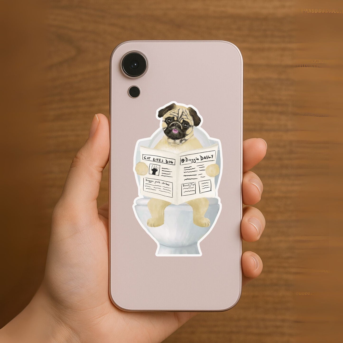 Pug Dog Vinyl Sticker - MerikaArt