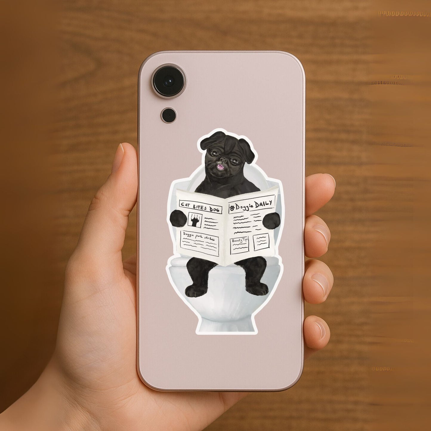 Pug Dog Vinyl Sticker - MerikaArt
