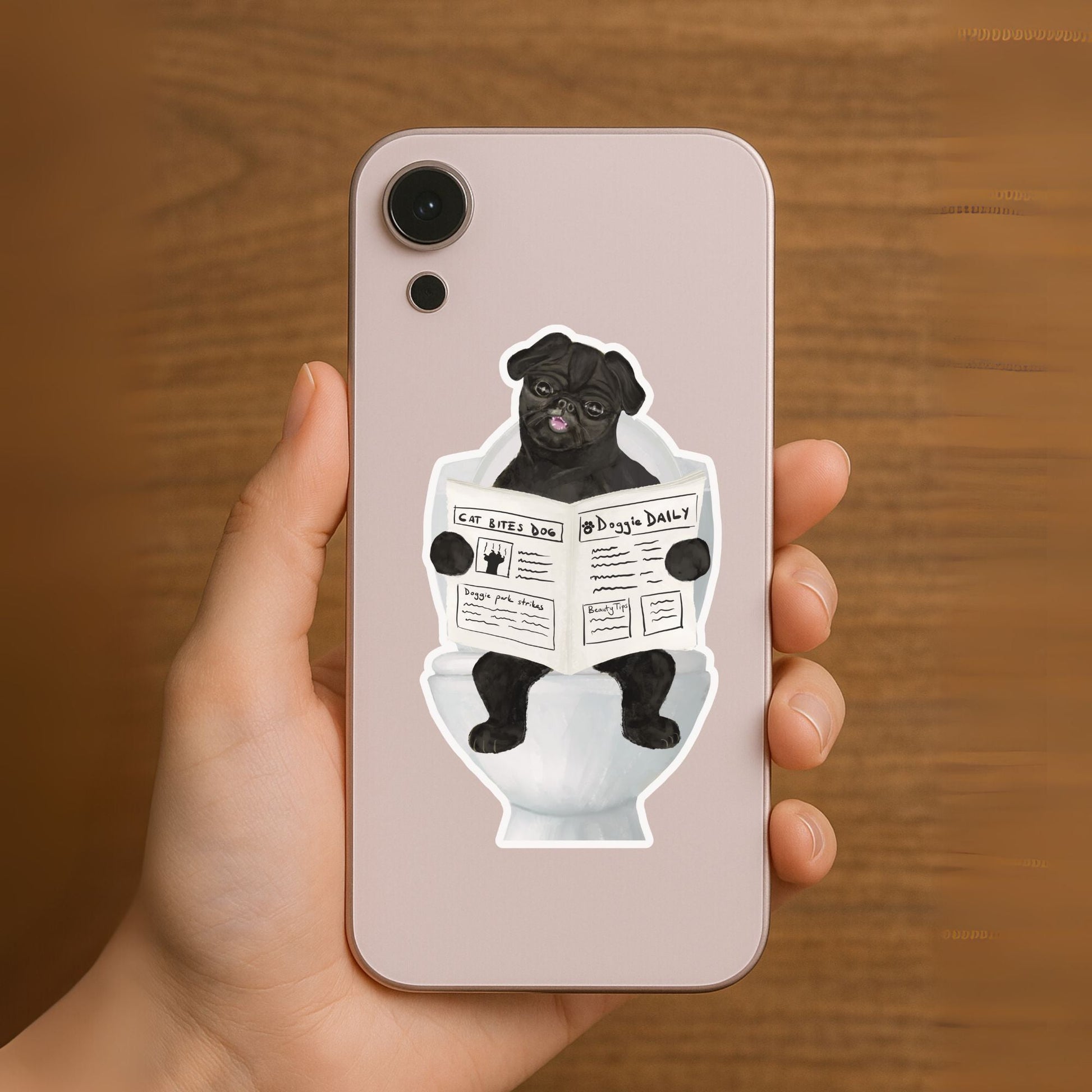 Pug Dog Vinyl Sticker - MerikaArt