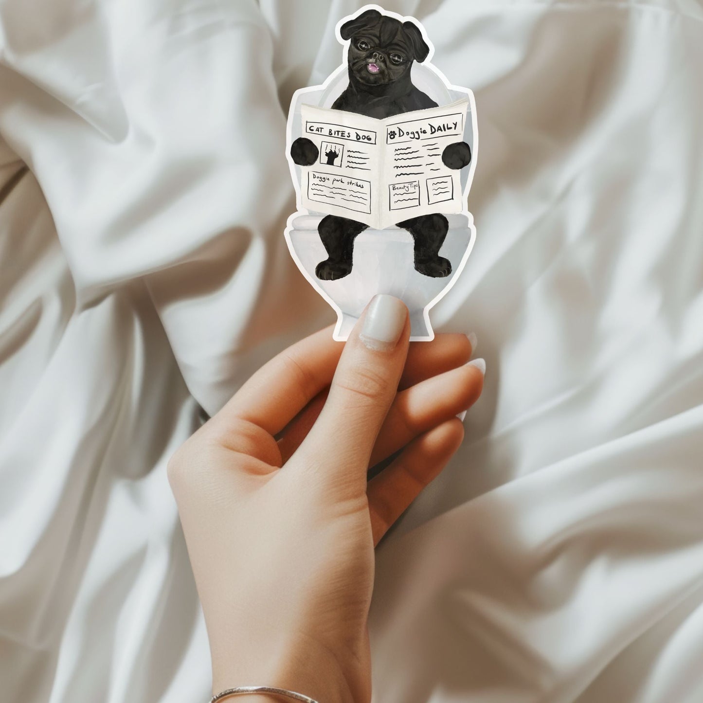 Pug Dog Vinyl Sticker - MerikaArt