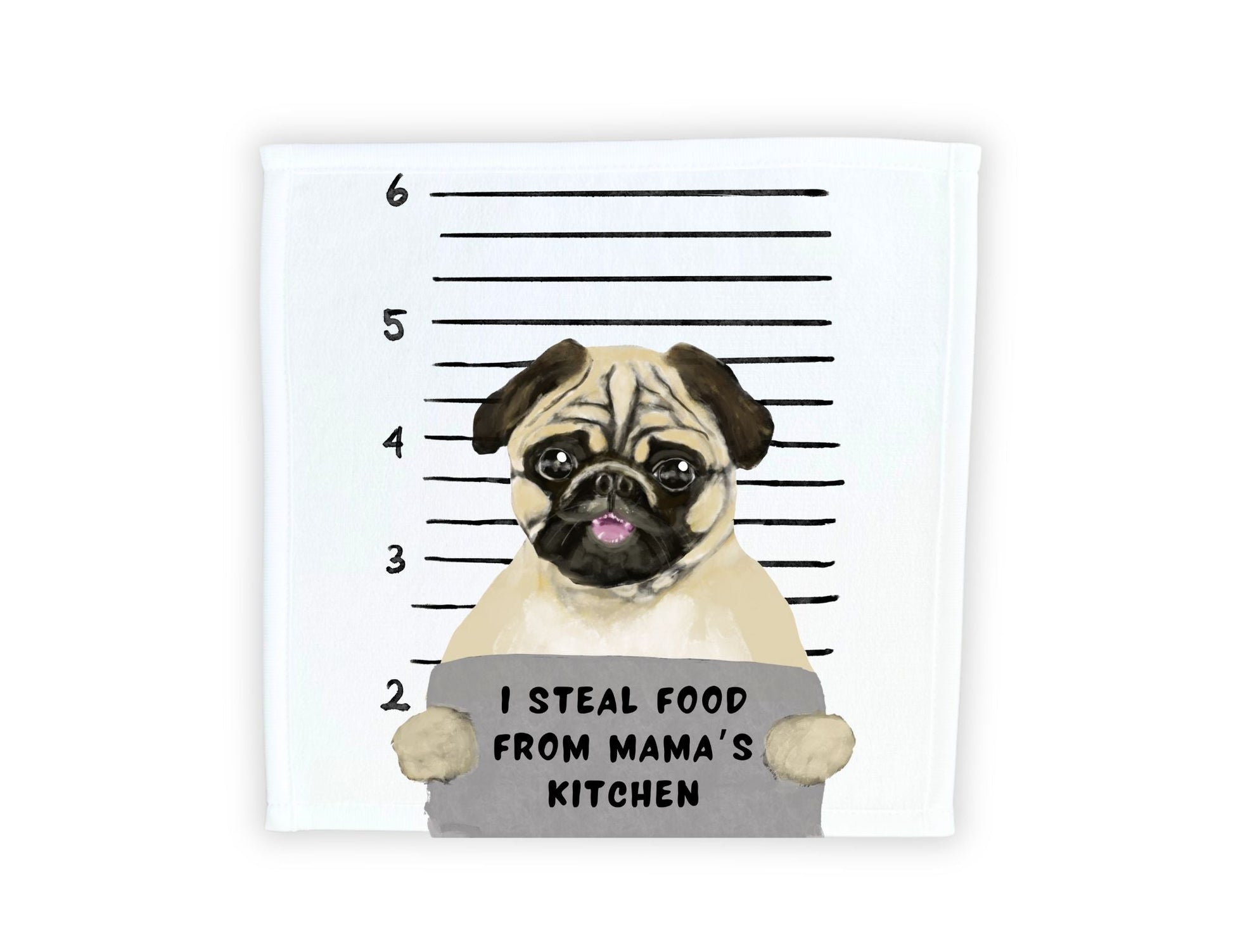 Pug Dog Washcloth - MerikaArt