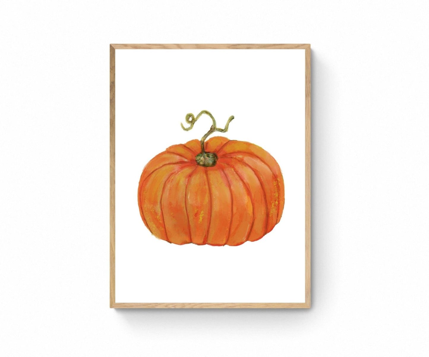 Pumpkin Print, Halloween Pumpkin Painting, Fall Decor, Living Room Home Art, Holiday Wall Art, Orange Pumpkin Illustration, Autumn Wall Art - MerikaArt