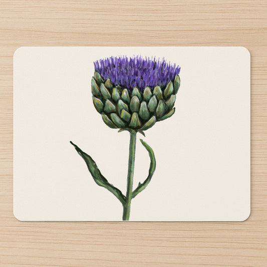 Purple Artichoke Flower Mousepad - MerikaArt