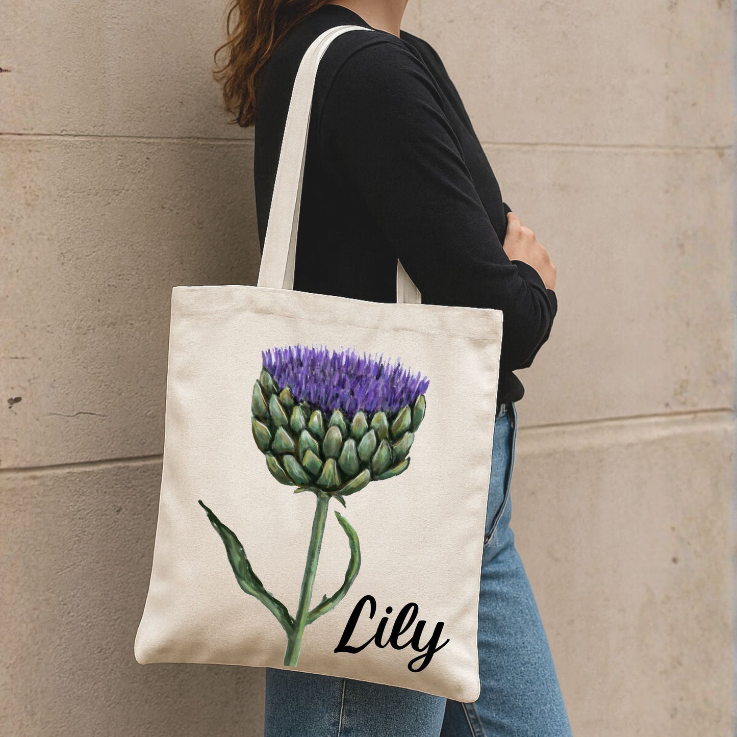 Purple Artichoke Tote Bag - MerikaArt