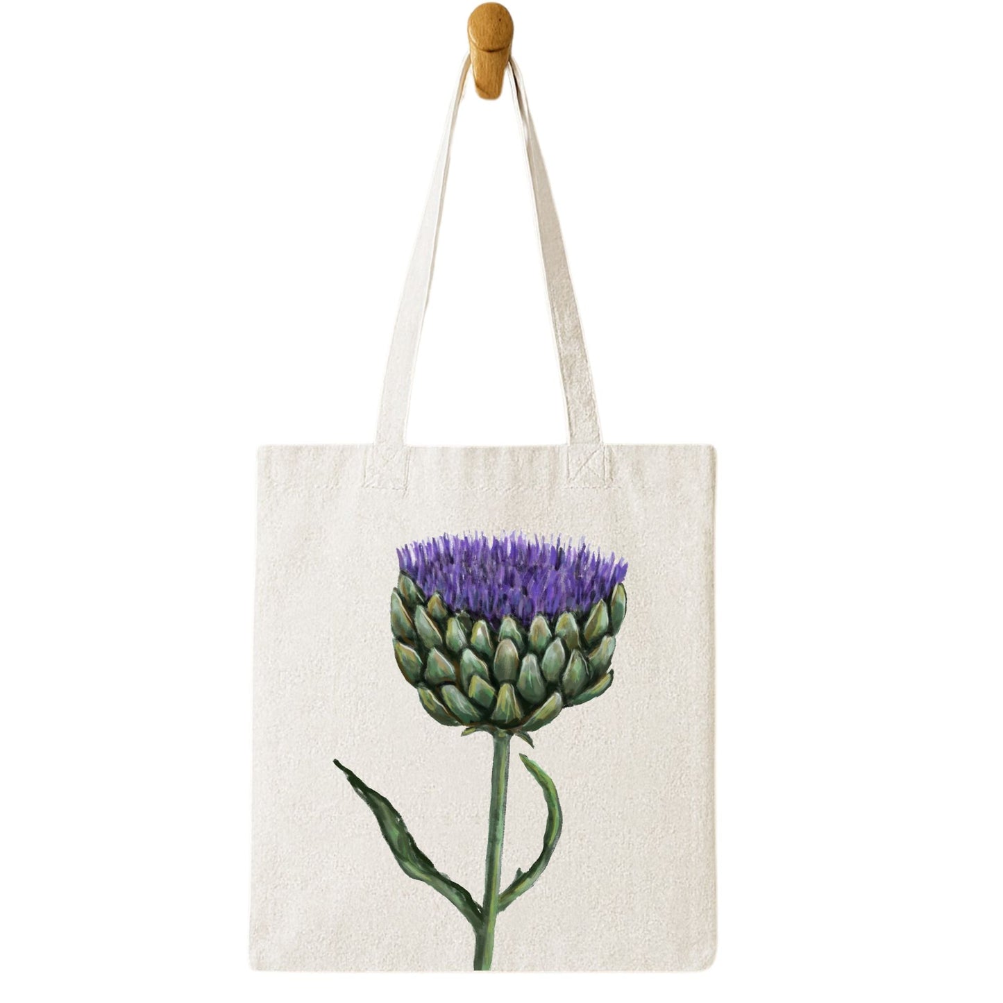 Purple Artichoke Tote Bag - MerikaArt