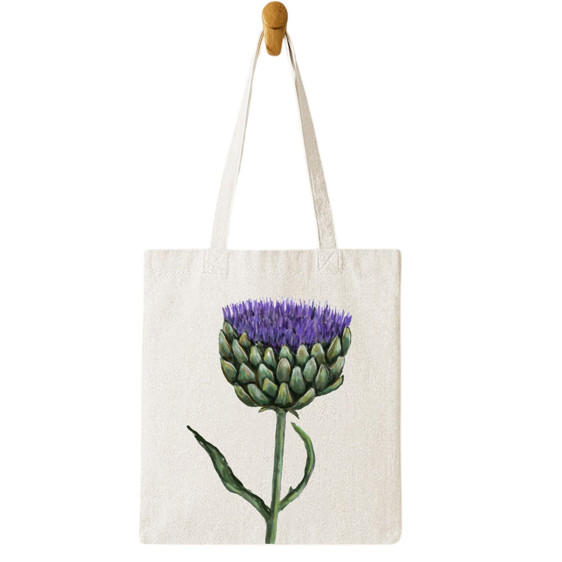 Purple Artichoke Tote Bag - MerikaArt