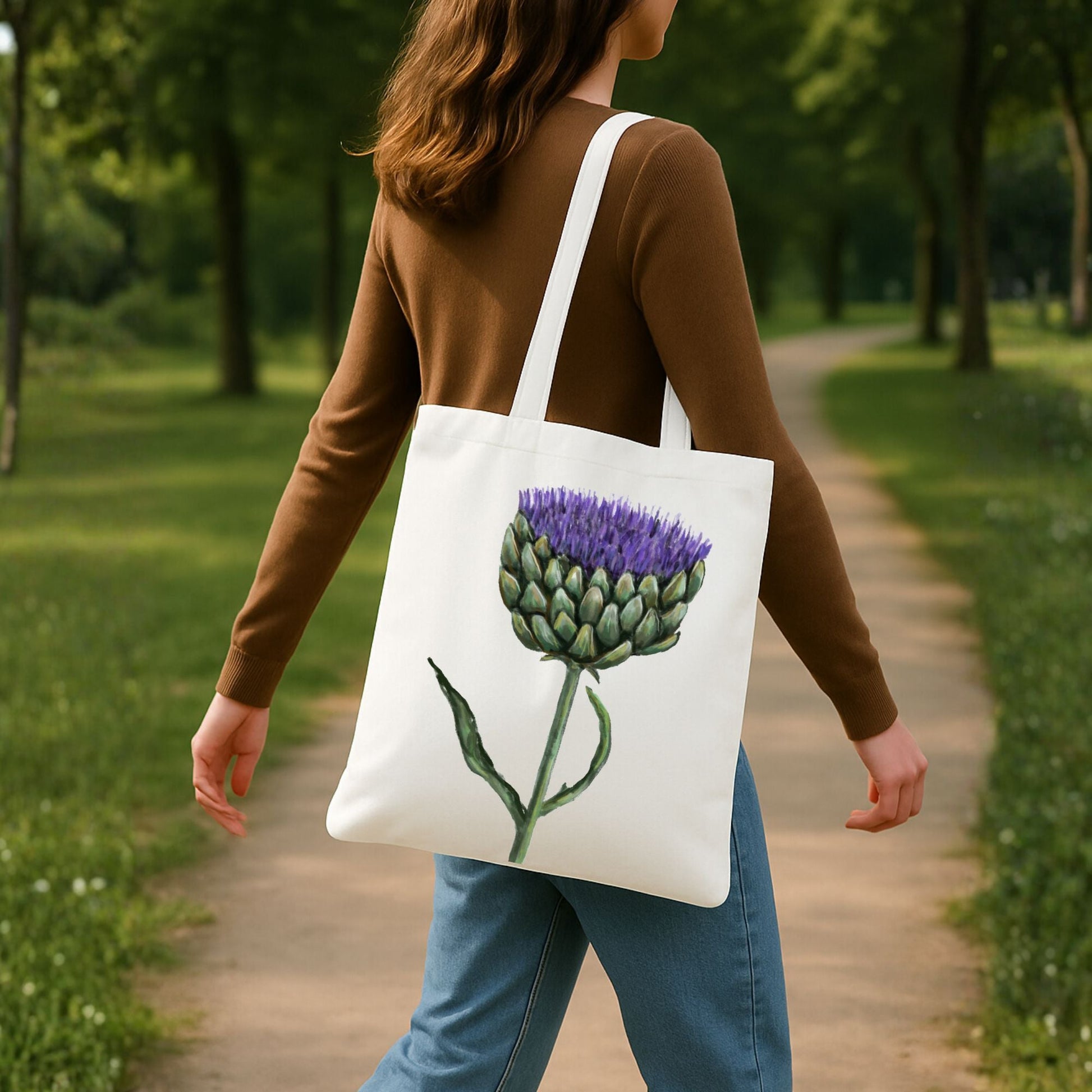 Purple Artichoke Tote Bag - MerikaArt