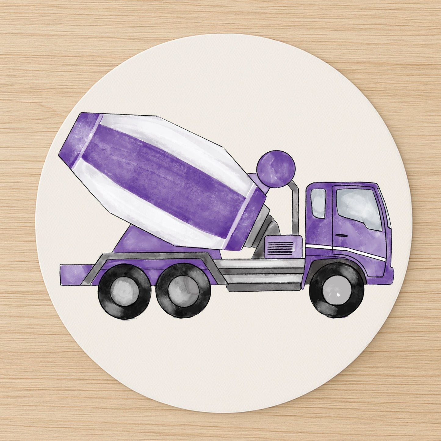 Purple Cement Mixer Truck Mousepad - MerikaArt