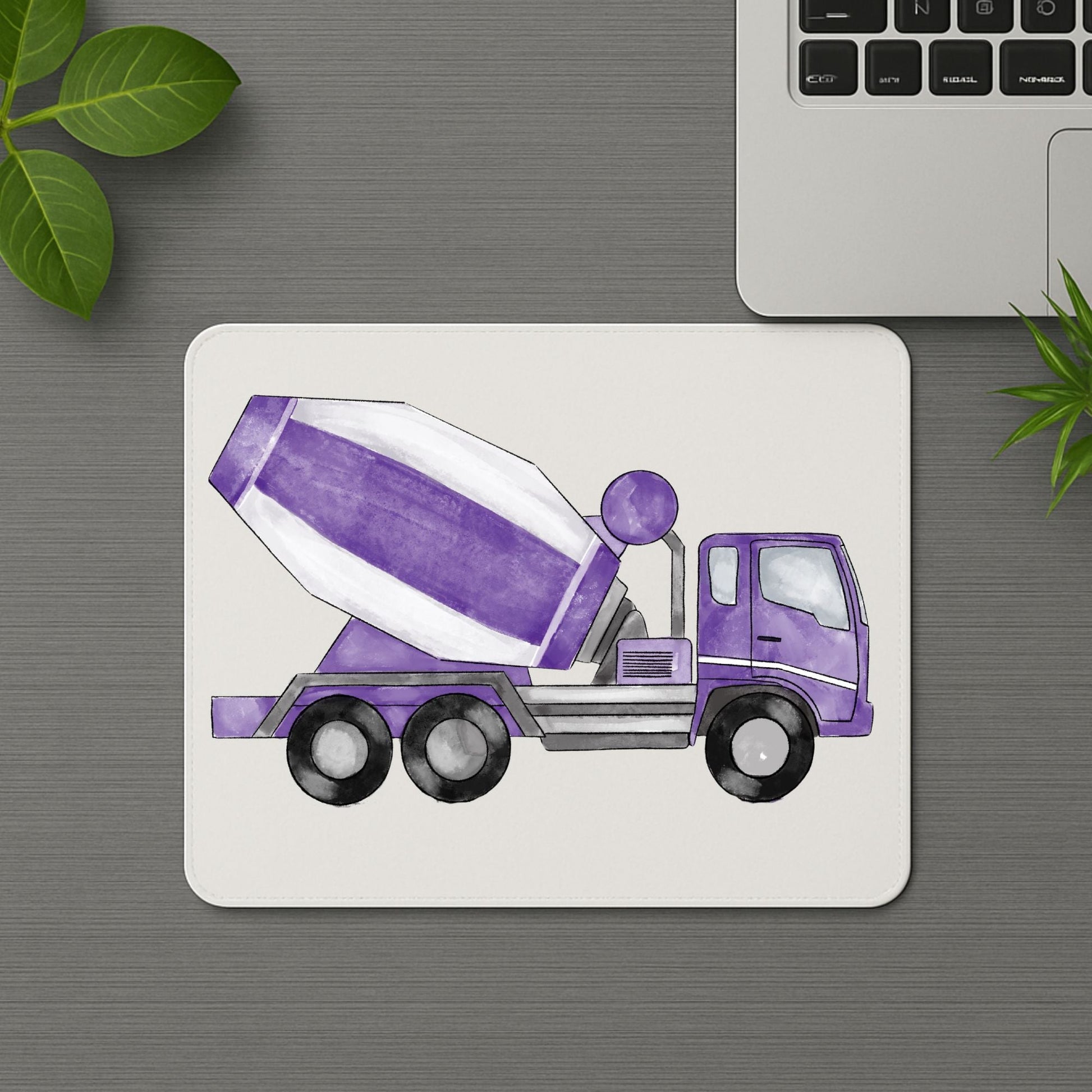 Purple Cement Mixer Truck Mousepad - MerikaArt